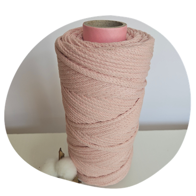 Recycled Baumwolle Garn 5 mm Blush