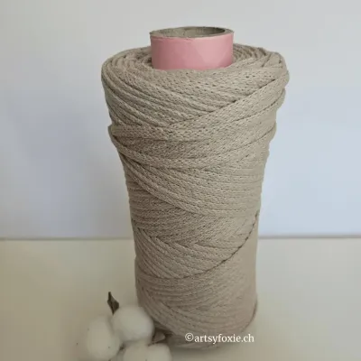 Recyceltes Garn Makramee Häkelgarn beige