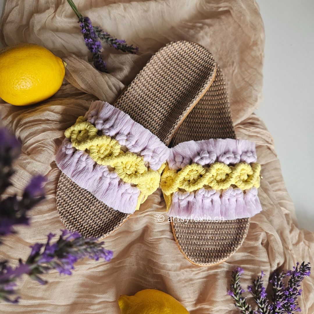 Makramee Slippers | Lavender Lemonade