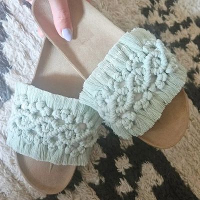 Makramee Slippers Korksohle | Deine Wunschfarbe