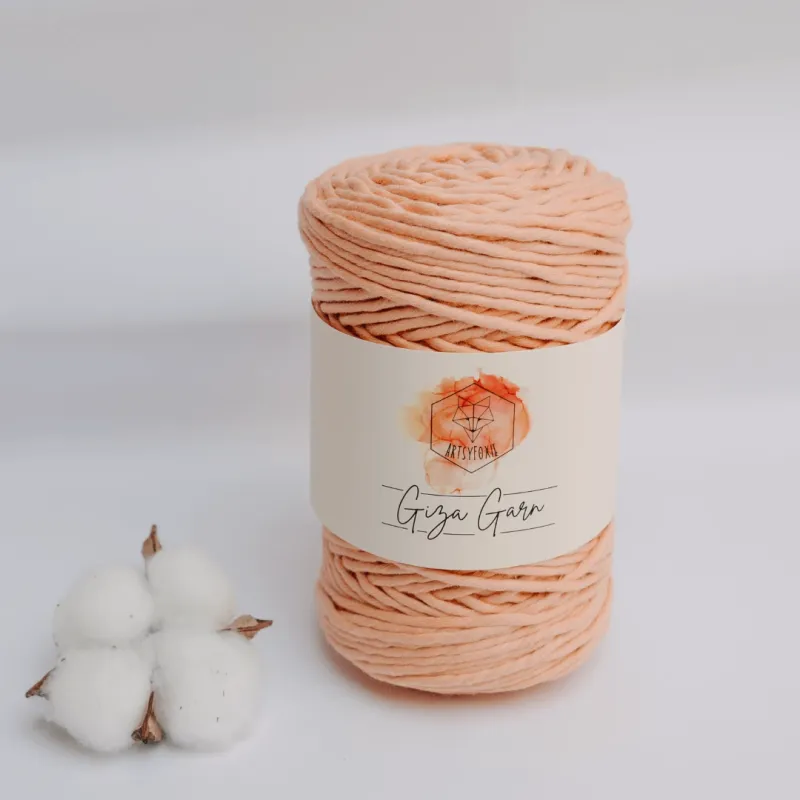Giza Garn | 150 m | apricot | aprikose 3 mm gezwirnt Luxus Giza Garn Schweiz kaufen aprikose orange