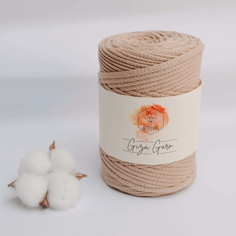 Giza Garn | 150 m | beige 5 mm geflochten Luxus Giza Garn Schweiz kaufen