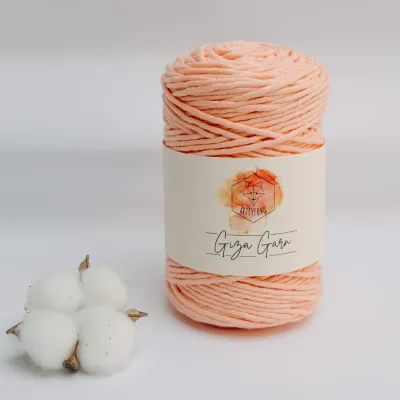 Giza Garn | 150 m | salmon | lachs pink 3 mm gezwirnt Luxus Giza Garn, 100% Baumwolle, Makramee Garn