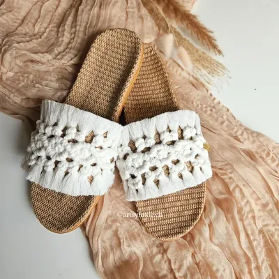 Makramee Slippers Sommerschuhe Sandalen handgemacht boho style Schweiz kaufen