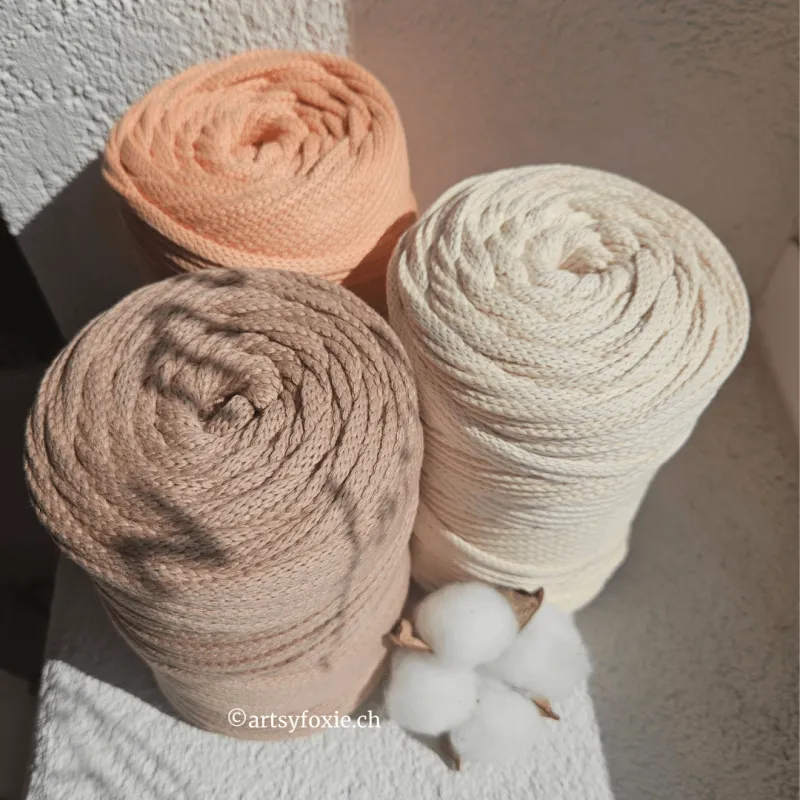 Makramee Garn kaufen, Luxus Giza Garn beige 5 mm