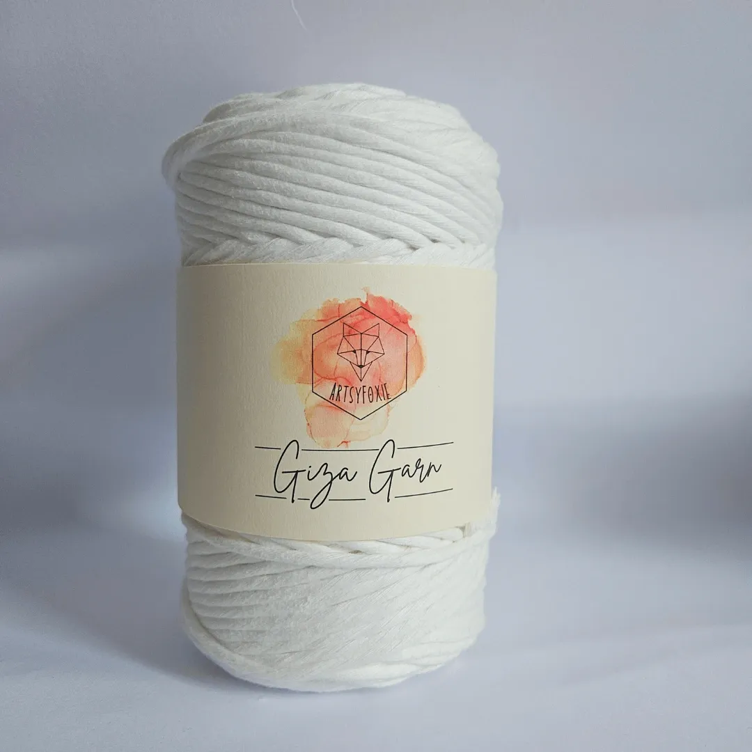 Hochwertiges Makramee Garn 3 mm gezwirnt in Pearl (Off-White) aus ägyptischer Baumwolle – Premium Garn Schweiz