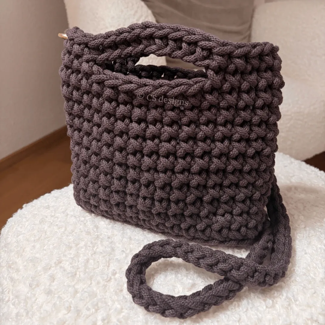 Makramee Häkeltasche aus Luxus Giza Garn in Chocolate – DIY Häkelprojekt für Anfänger im Workshop St. Gallen
