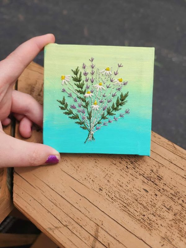 Small embroidered canvas