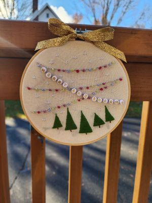 Merry and Bright Embroidered Wall Art