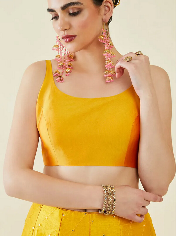 MUSTARD SILK BLOUSE