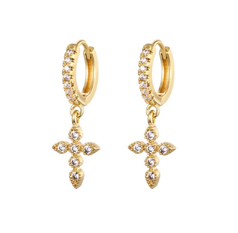 Adorned Cross Earrings