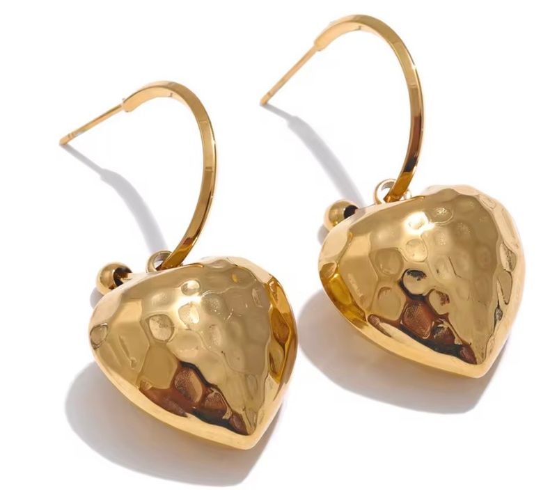 Hammer Heart Semi- Hoop Earring