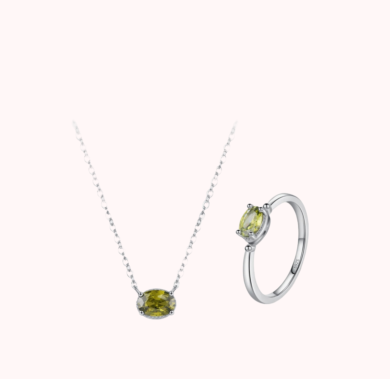 Phaedra Olivine Silver Gift Set