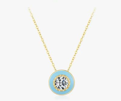 Light Blue Enamel Necklace