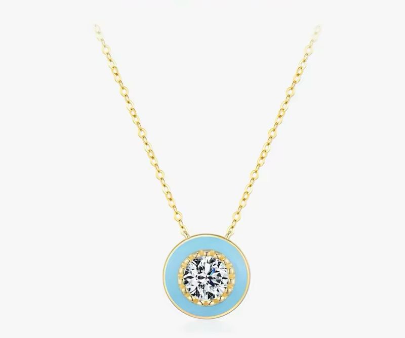 Light Blue Enamel Necklace