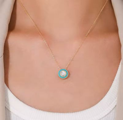 Light Blue Enamel Necklace