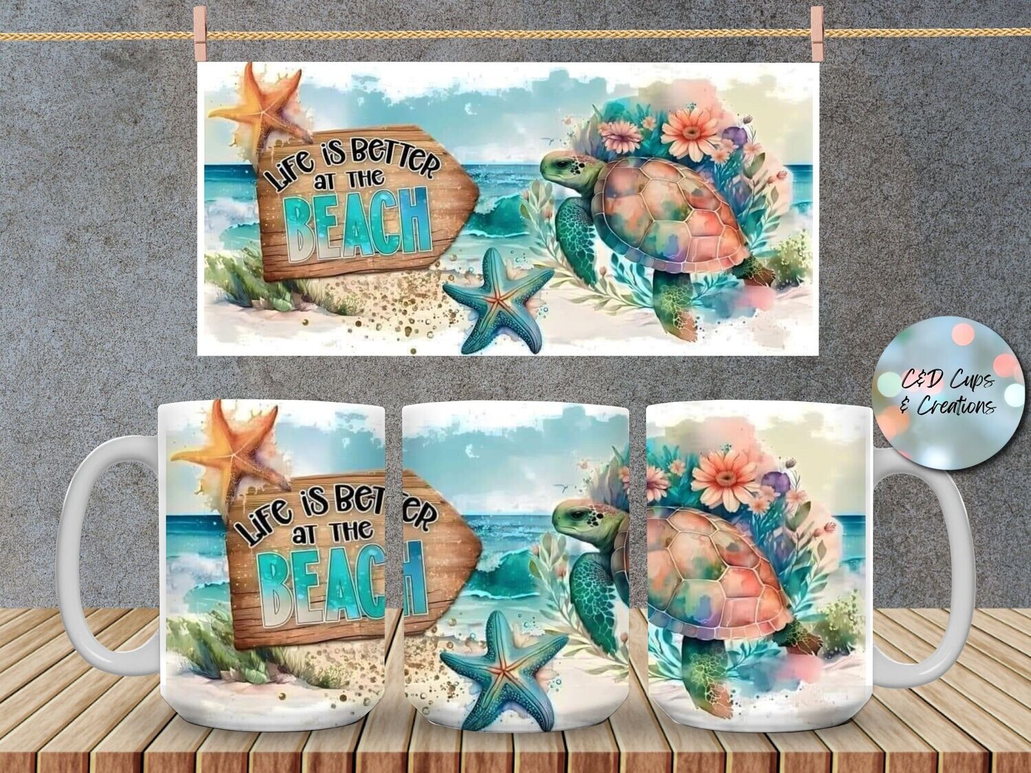 Life is Better at the Beach Turtle Mug