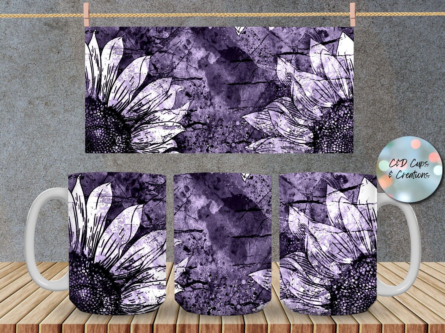 Purple Daisy Flower Mug