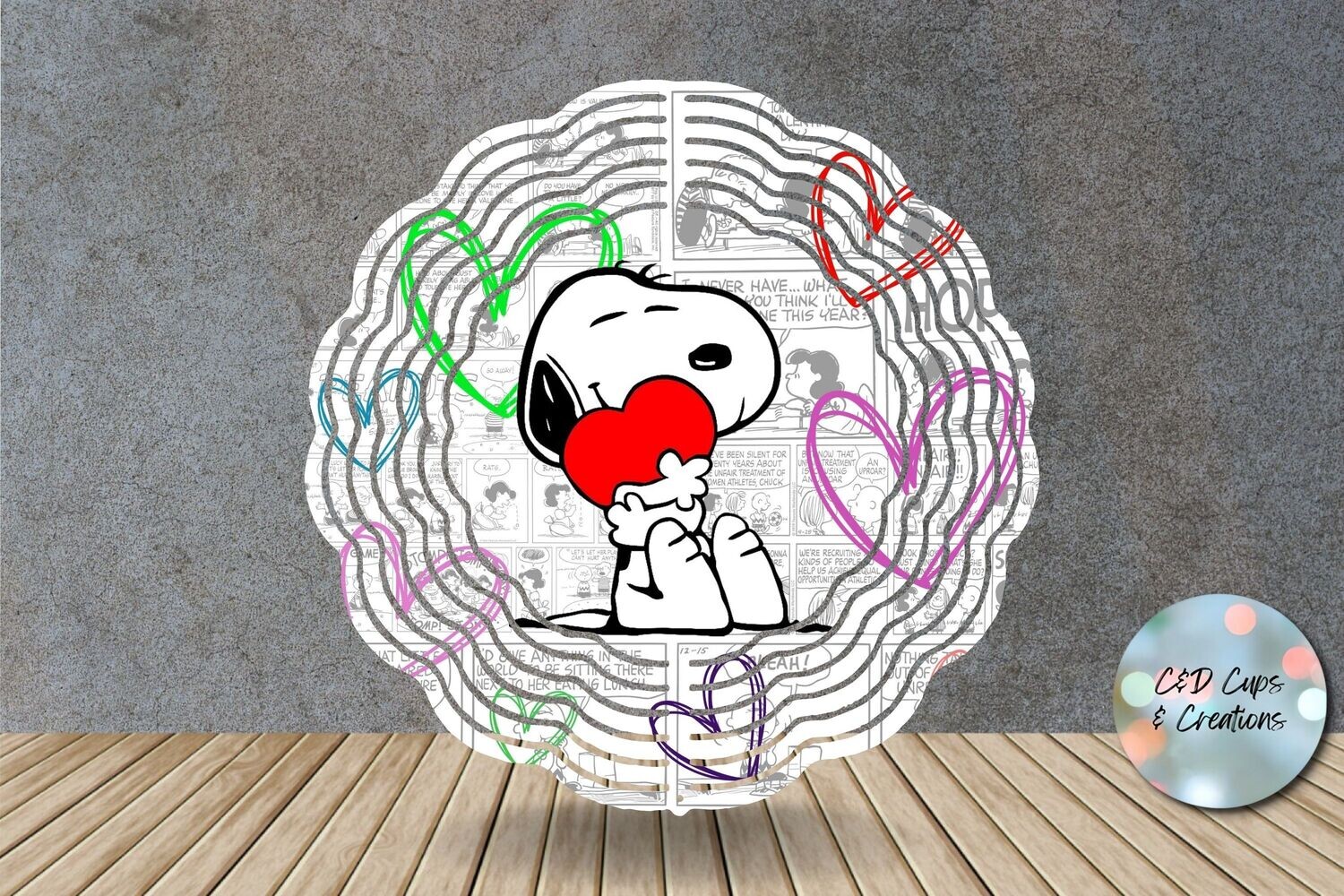 Snoopy Love Heart Wind Spinner