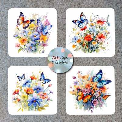 Butterflies and Wildflower Coasters