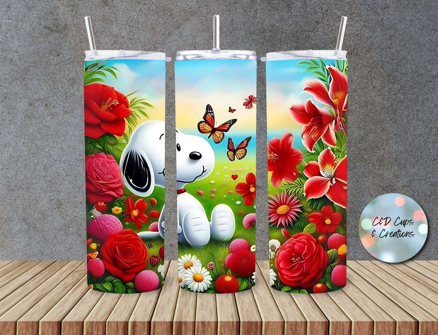 Snoopy Flowers Butterflies