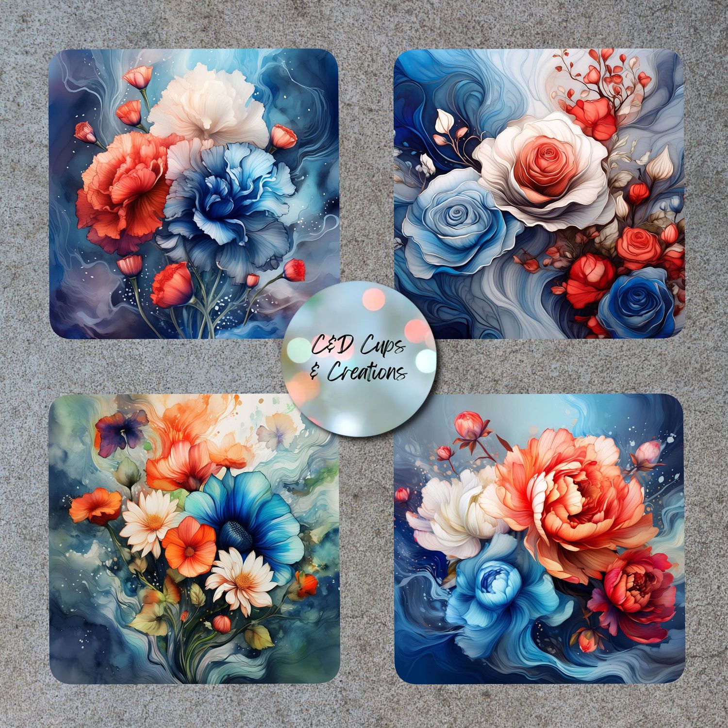 Blue Flower Coasters