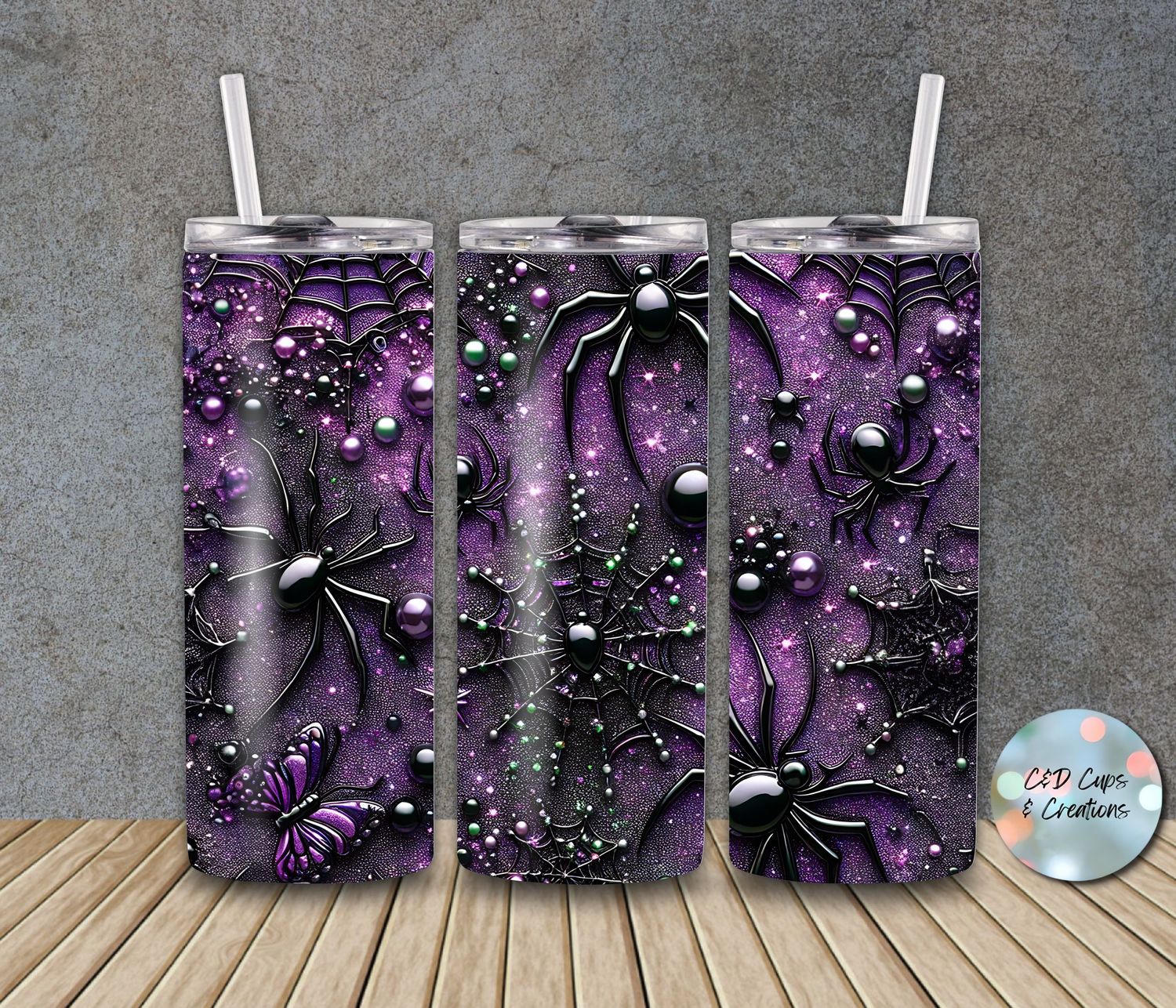 Purple Spiders Halloween