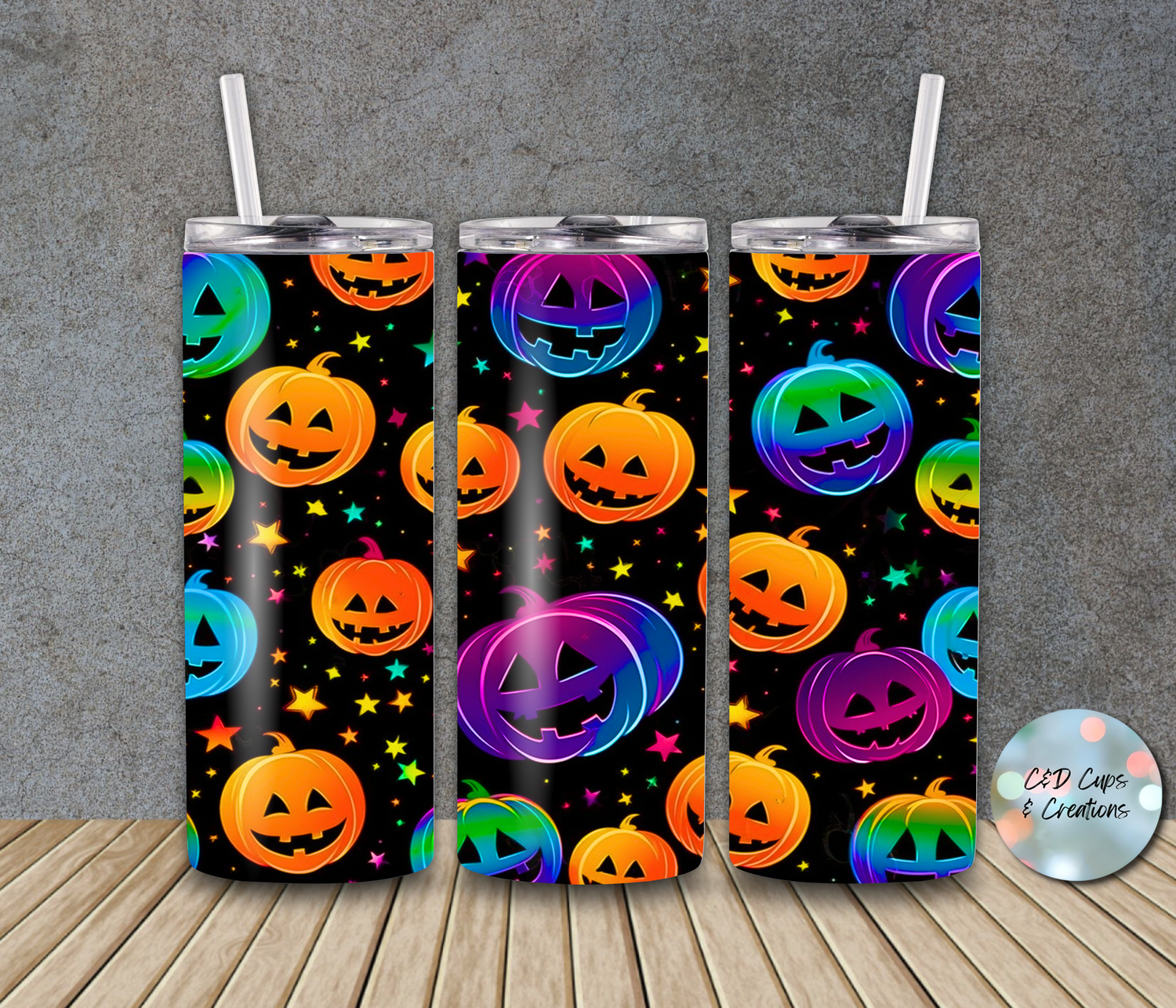 Neon Pumpkins Halloween
