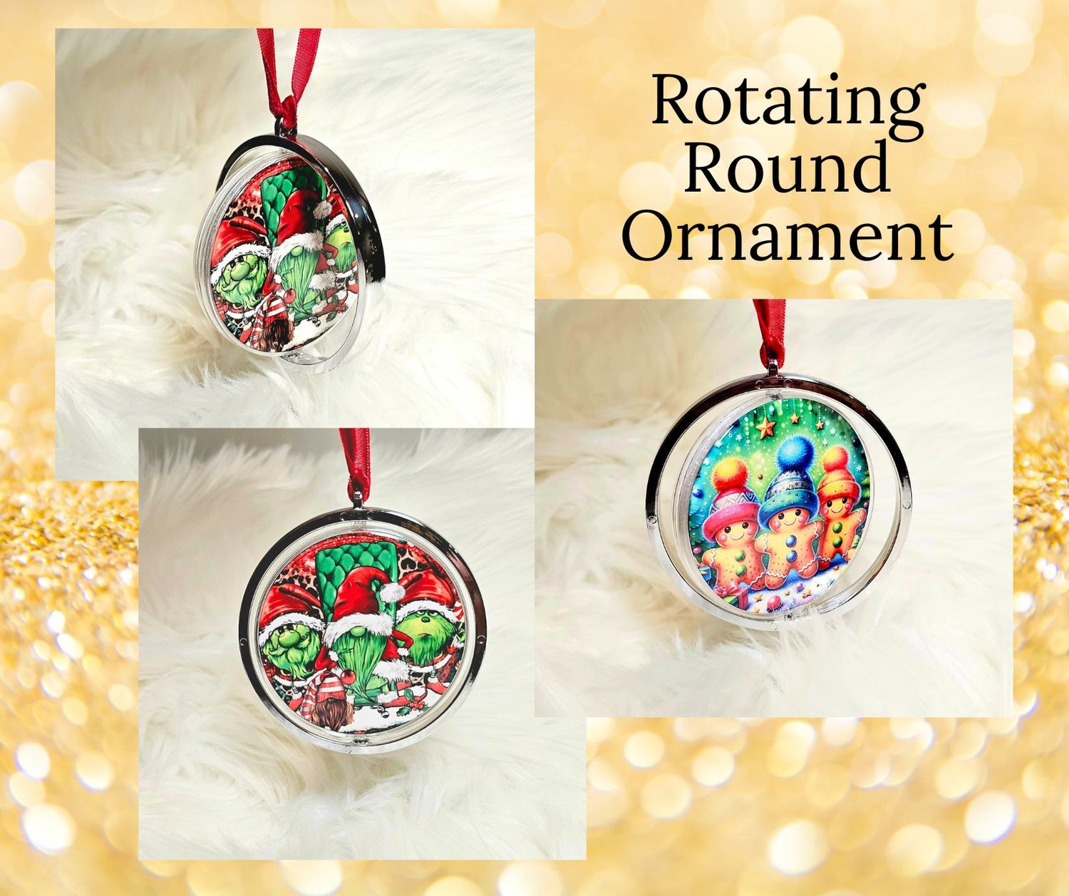Custom Rotating Round Ornament