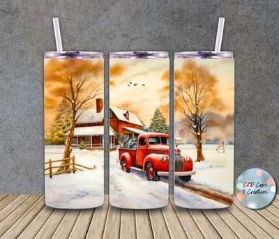 Winter Red Truck