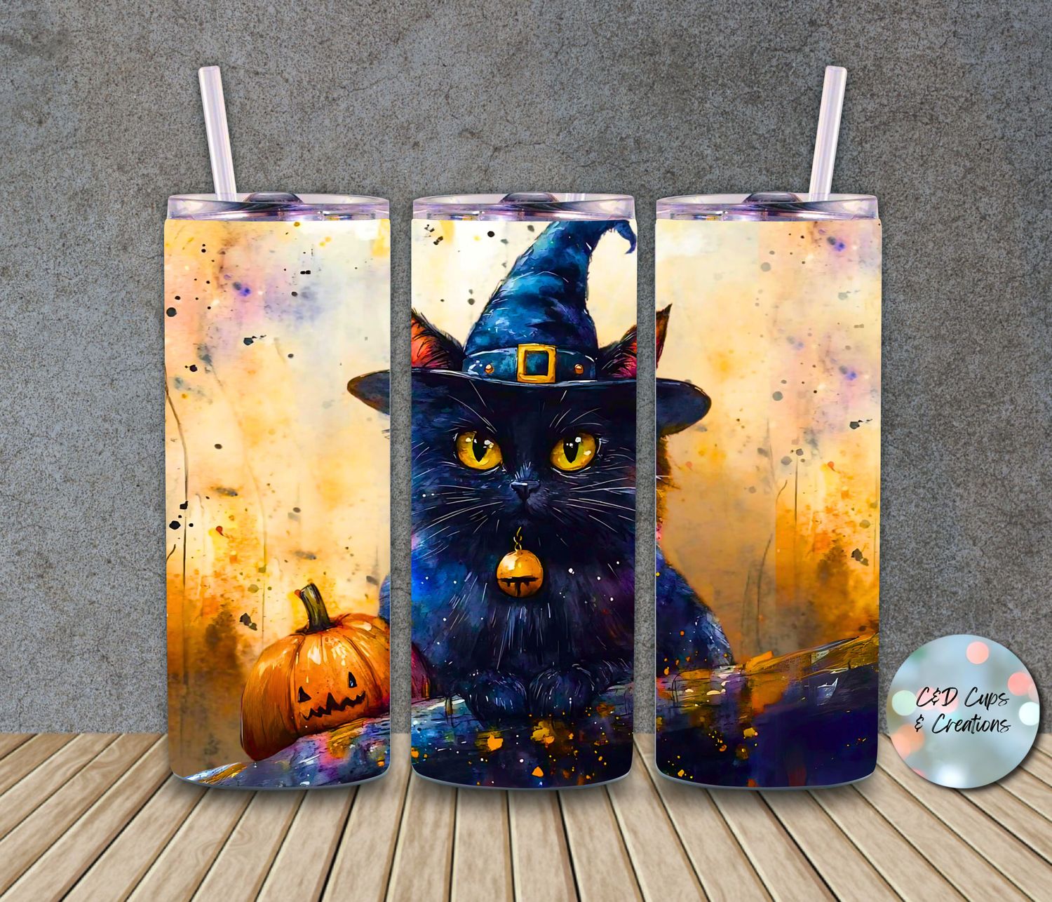 Halloween Black Cat Painting