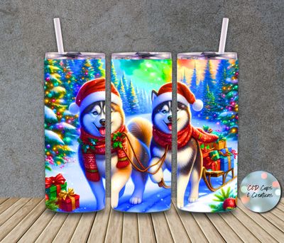 Christmas Husky Dogs