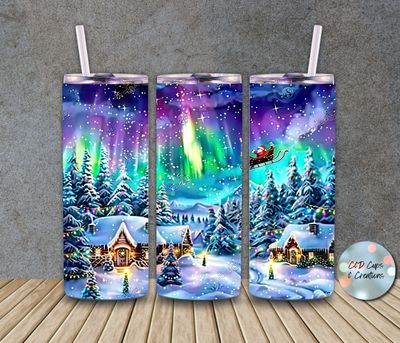 Christmas Northern Lights Santa
