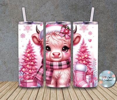 Pink Christmas Cow