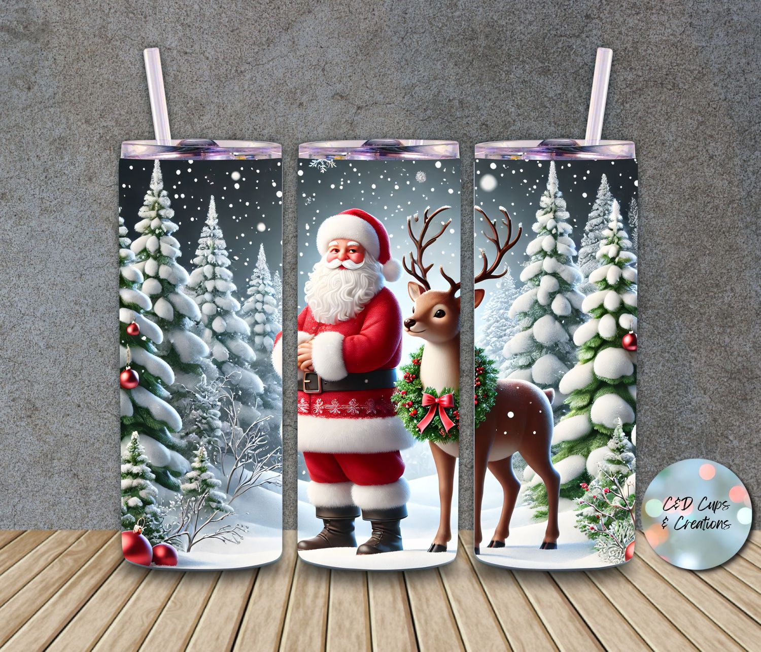 Santa Deer Snow