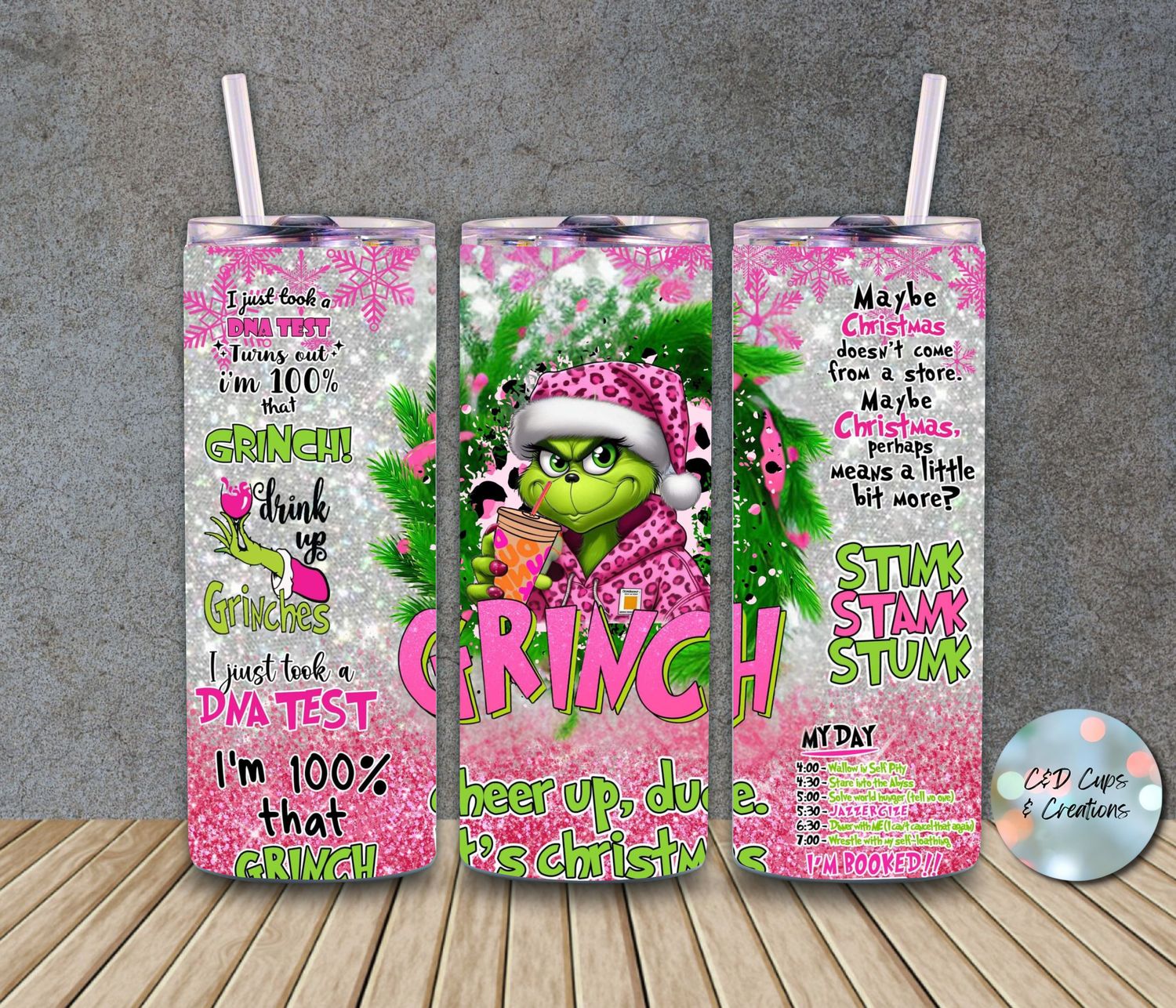 Pink Cheer Up Grinch Lady