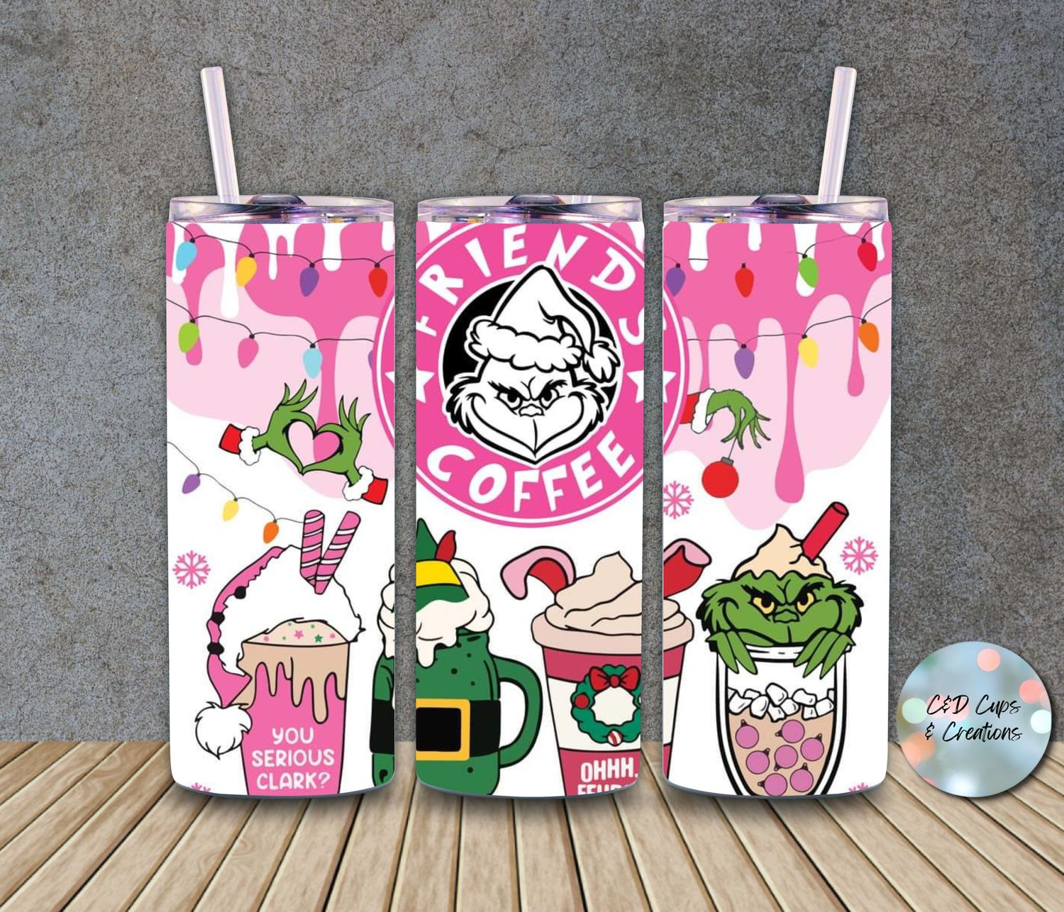 Friends Coffee Grinch Pink