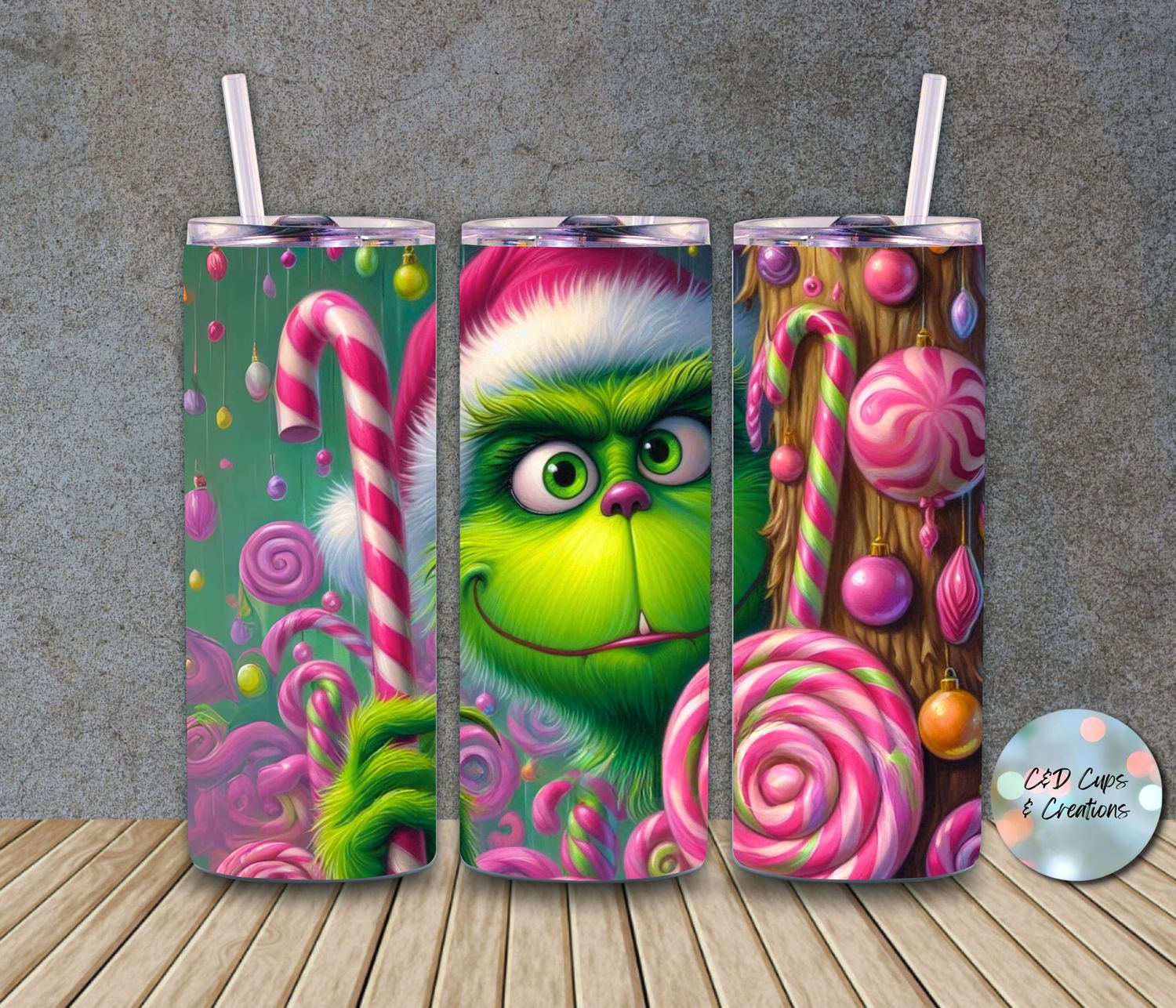 Grinch Pink Candy Canes