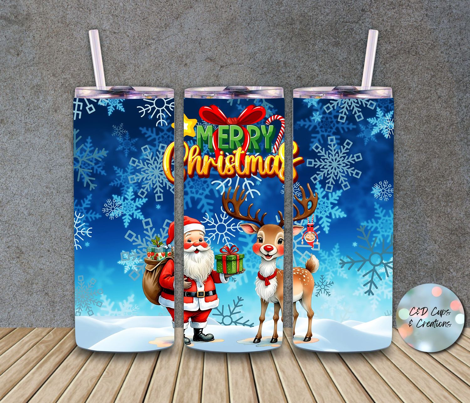 Merry Christmas Santa and Rudolph