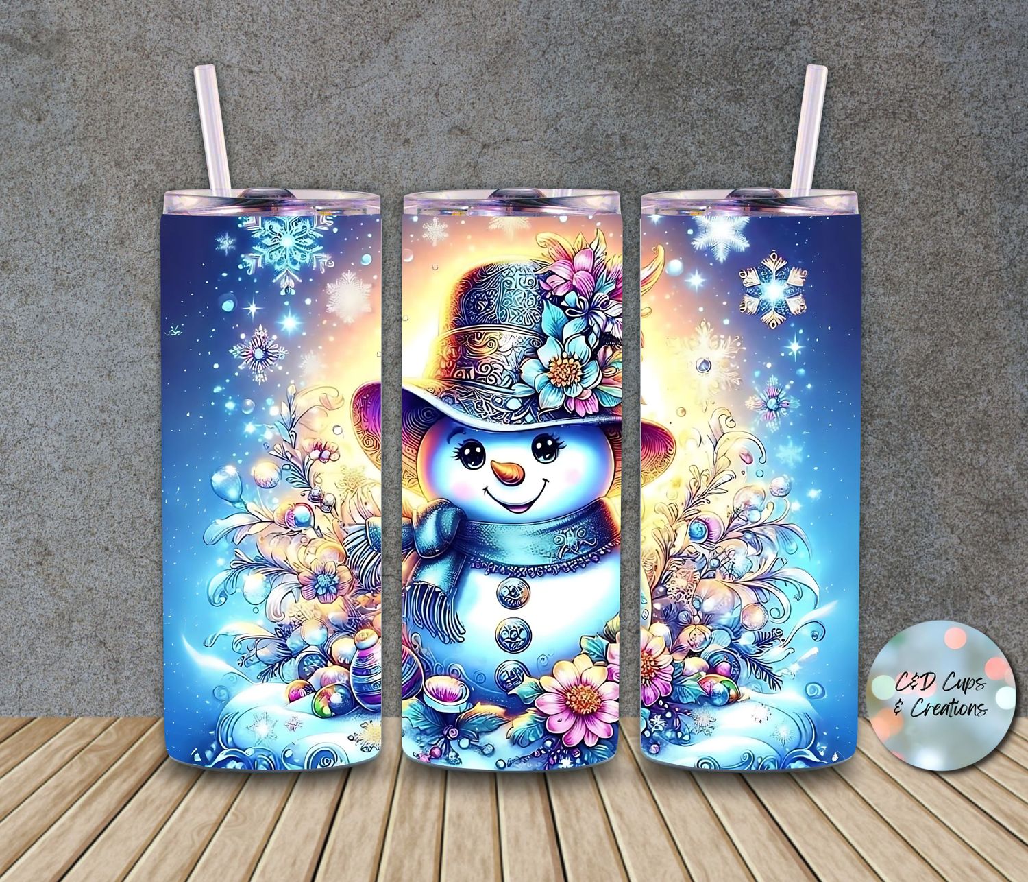 Fancy Snowman Woman Blue