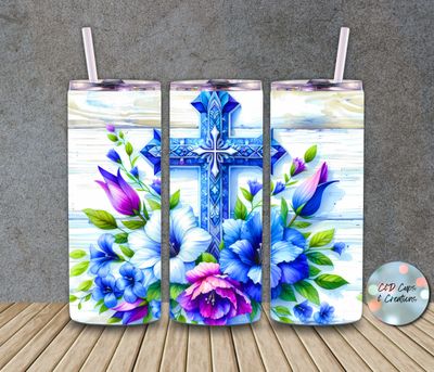 Blue Cross Flowers Faith