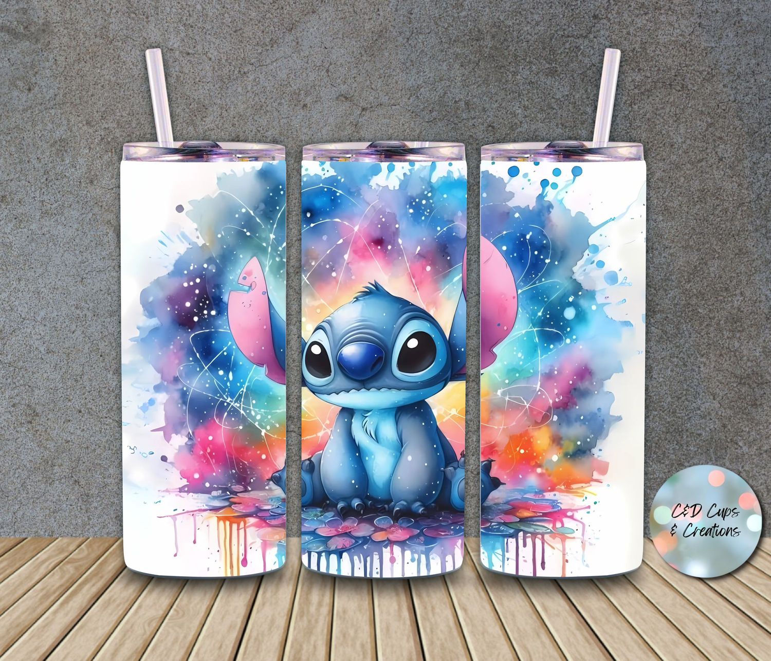 Stitch Watercolor Dripping