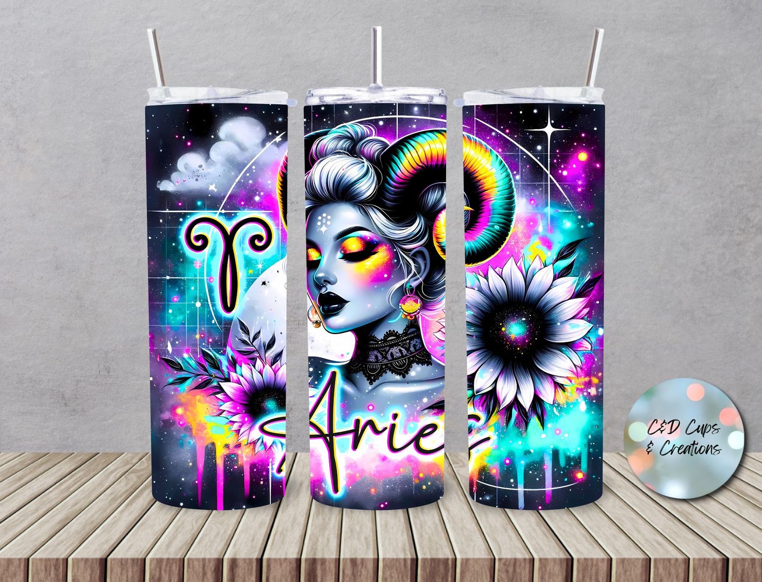 Neon Aries Zodiac