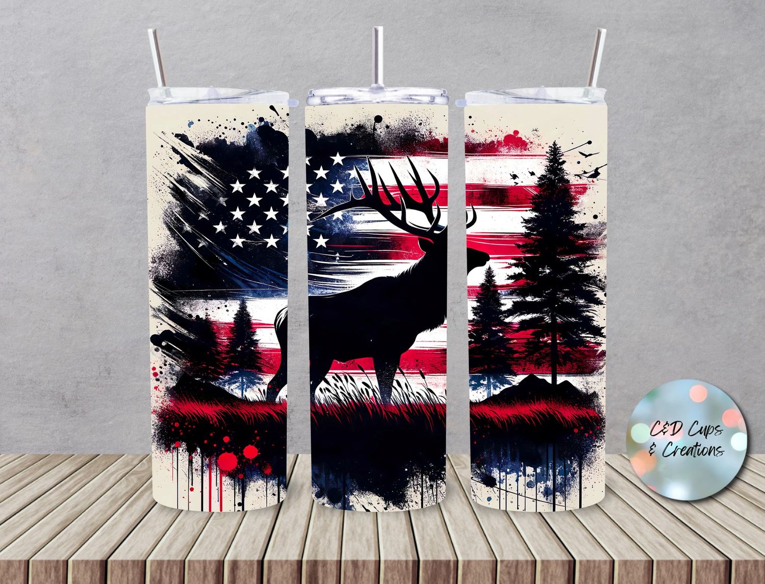 Elk Silhouette Flag
