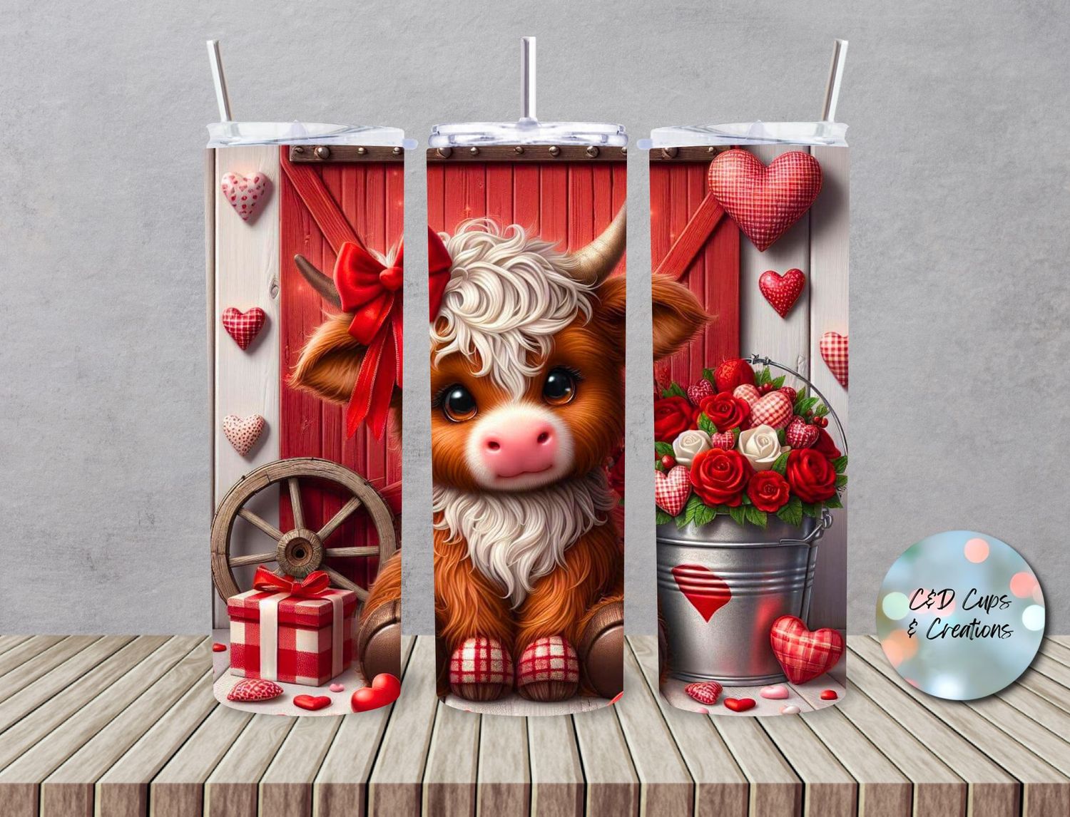 Valentine Red Bow Cow