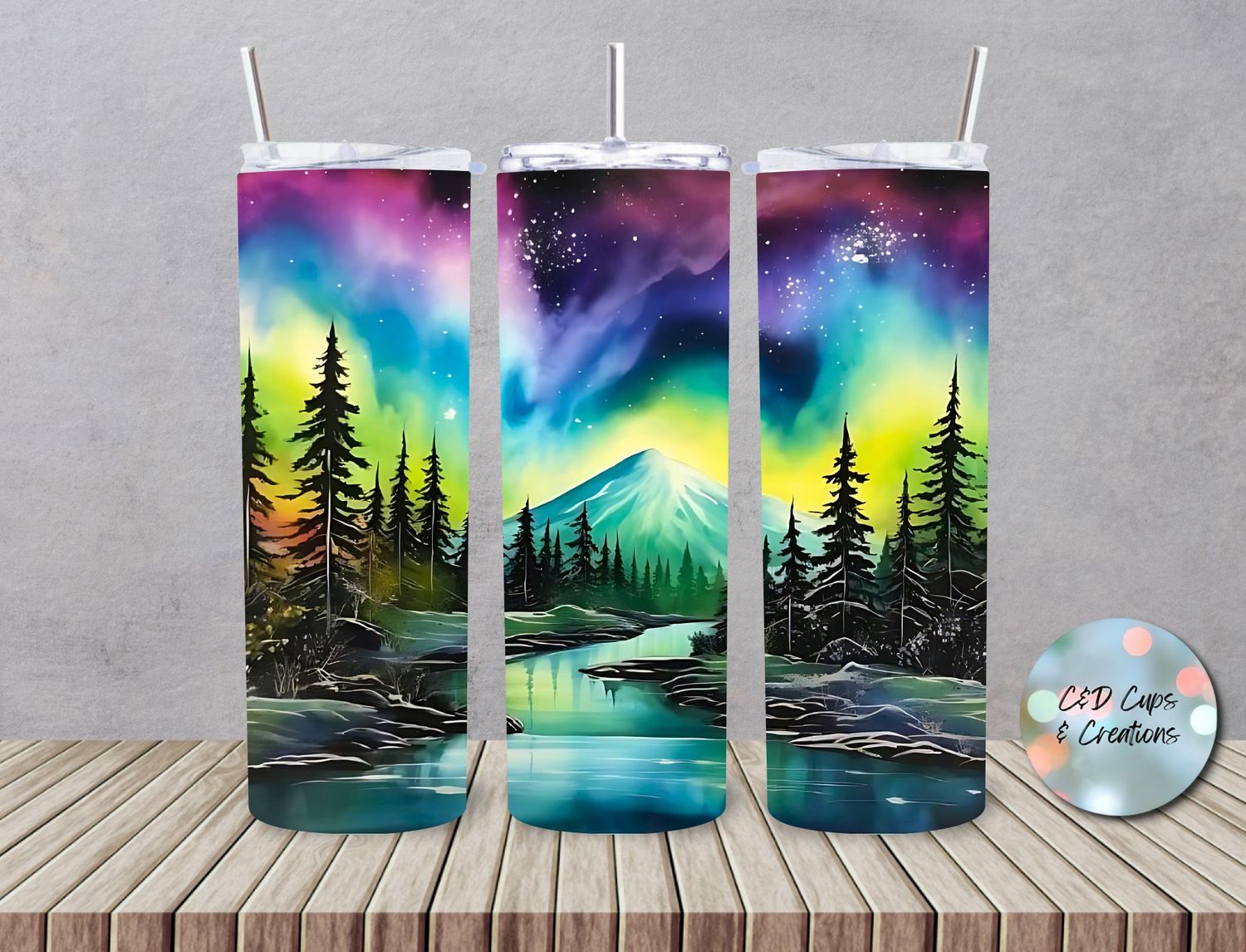 Northern Lights with Mountain