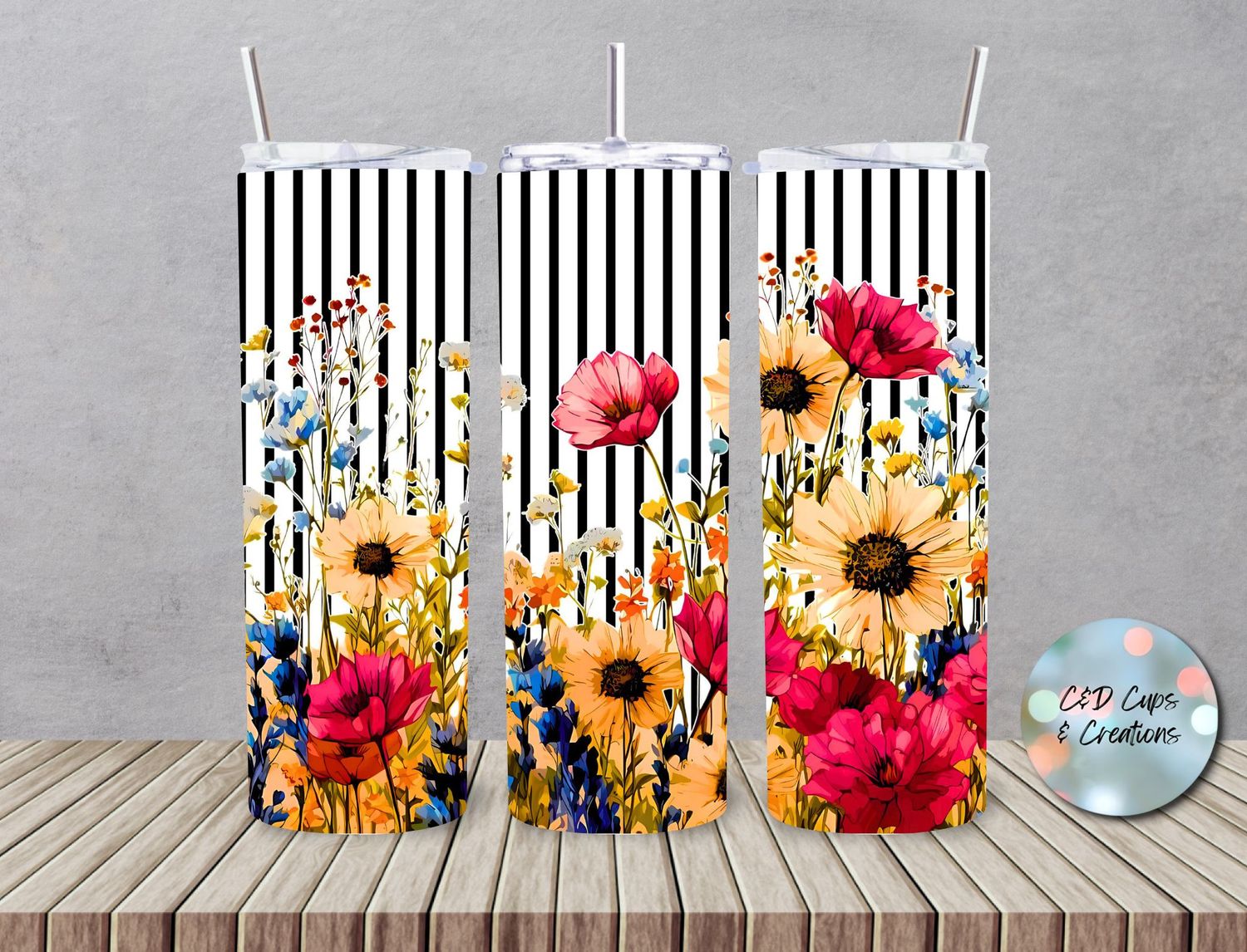 Wild Flowers Pinstripe