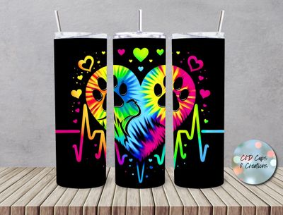 Neon Heart Paws