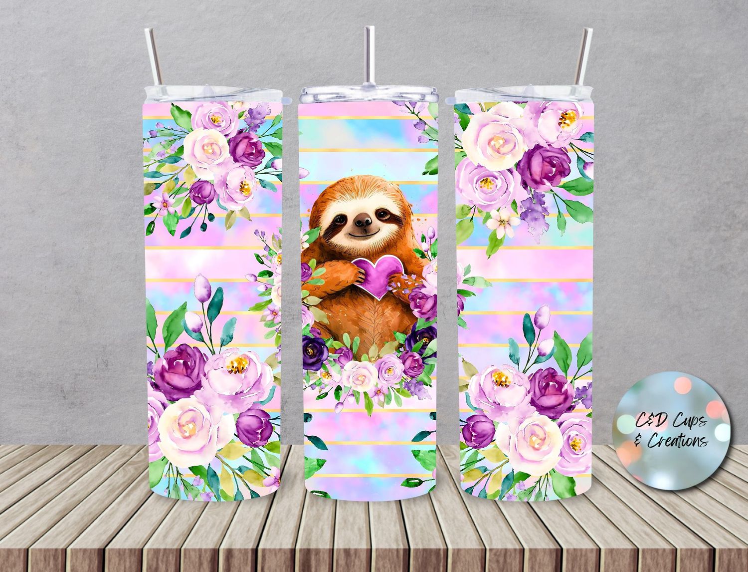Sloth Purple Flowers