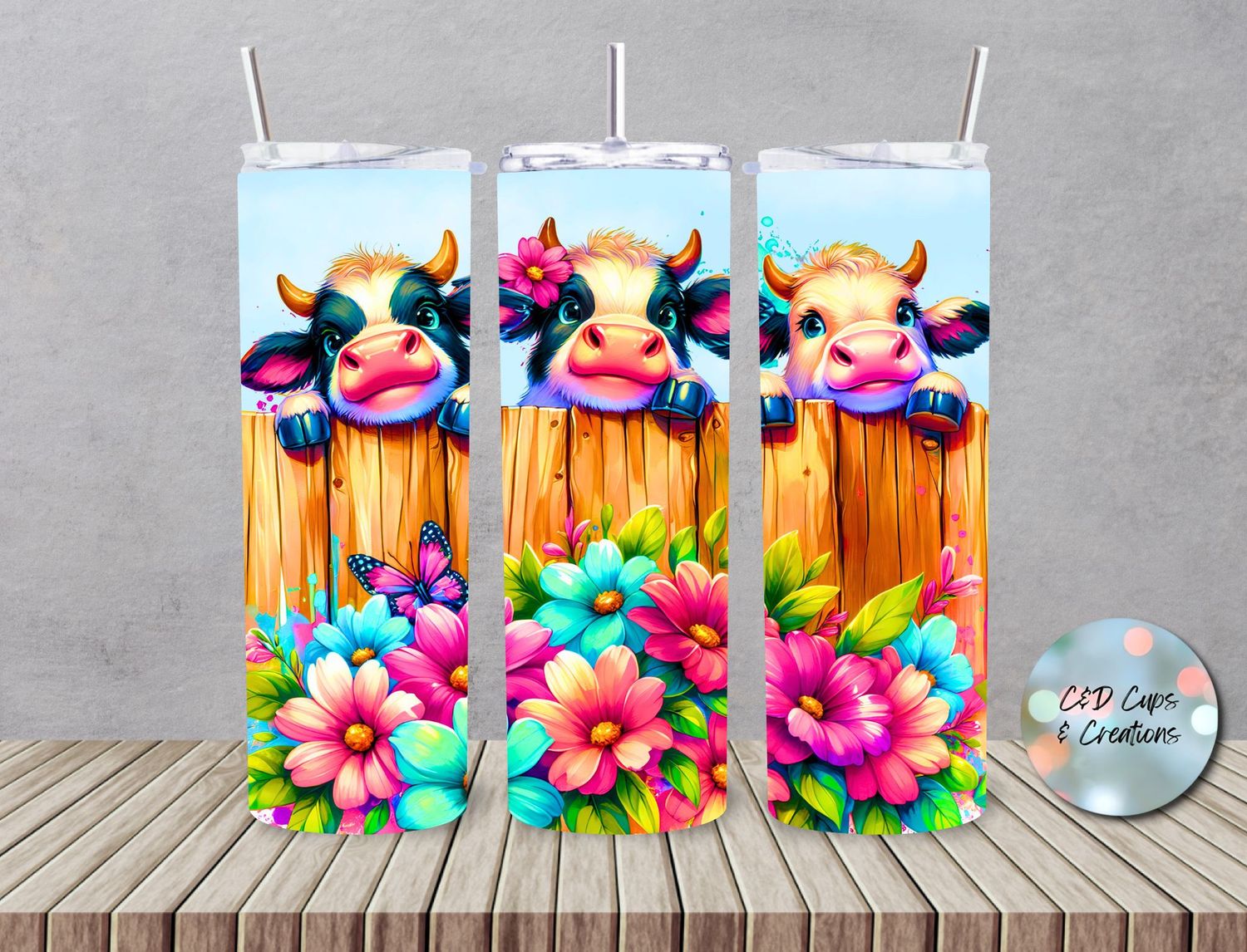 Cow Trio on Fence